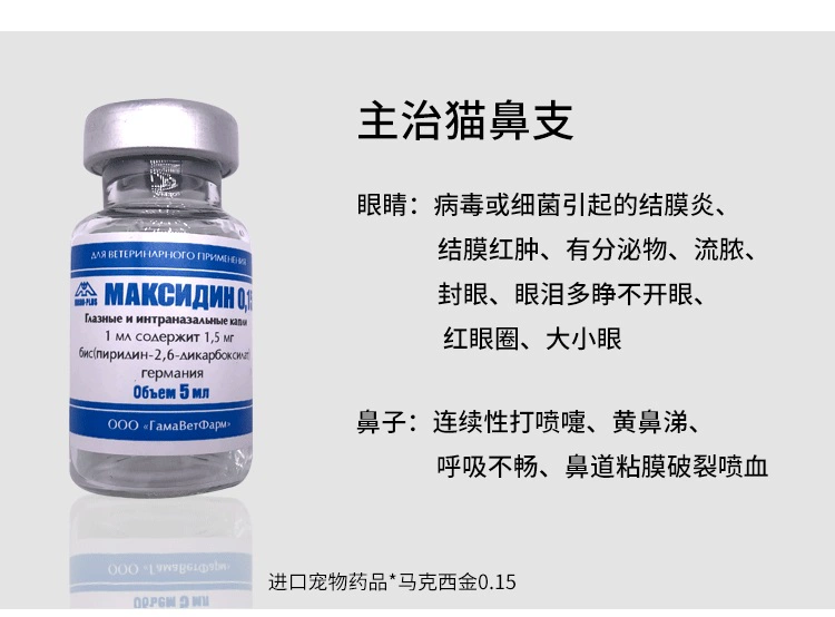 Chi nhánh mũi mèo Maxigin 0.15 để điều trị thuốc nhỏ mũi Kang Thuốc nhỏ mũi herpes virus viêm kết mạc 1 nhánh - Cat / Dog Beauty & Cleaning Supplies