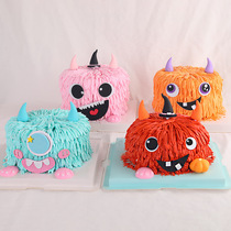 Halloween cake decoration little monster spoof feet small pumpkin children boys and girls cake plug-in card