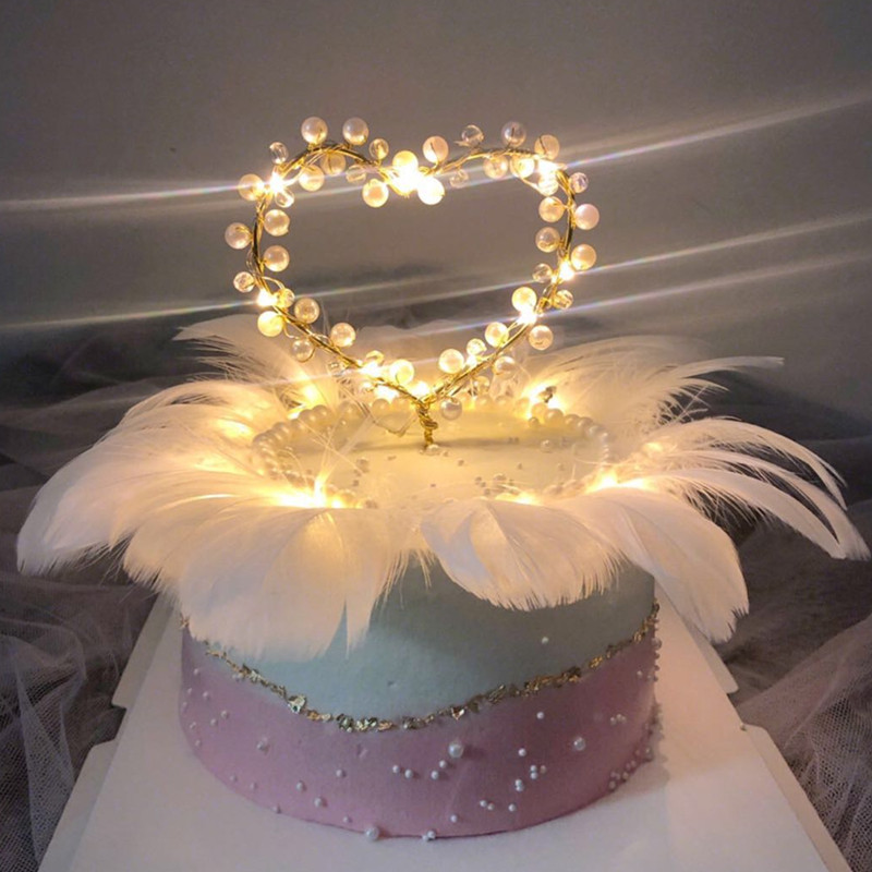 Pearl Loving Cake Decoration Plug-in Cards Romance 520 Valentine's Day Baking Accessories Dessert Table Birthday Dress