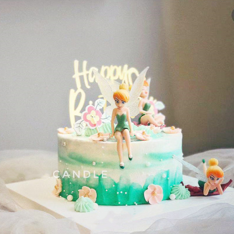 Children Child cake Decorative Pendulum 6 Only Mini Fairies Princess Bake Birthday Cake Costume plug-in Add-in