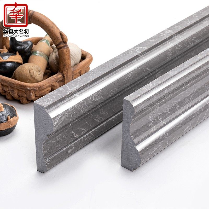 Italian gray balcony marble edge edge modern light luxury bright kitchen door cover aisle corner platform