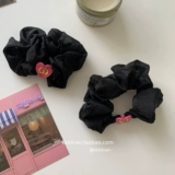 BlackPink! Атмосферное сопоставление цвета!Люблю двойное D Черное кольцо для волос!