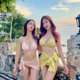 Swimsuit women's bikini high-end split pure lust style 2023 new summer sexy internet celebrity same style for hot spring bathing