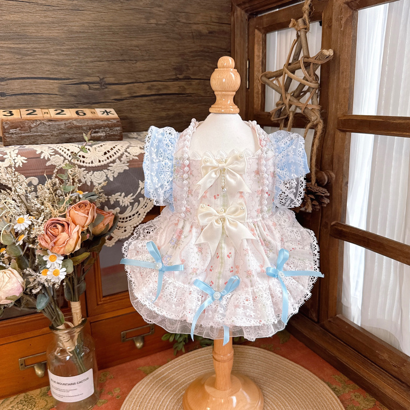 Mz Original Pet Clothes Spring and Autumn French Lace Birthday Dress for Small Dogs Teddy Cats and Dogs Mz Original Pet Clothes Spring and Autumn French Lace Birthday Dress for Small Dogs Teddy Cats and Dogs