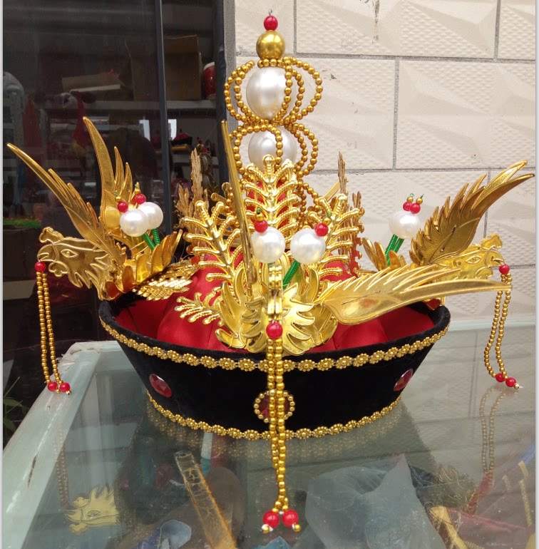 Drama Opera Costumes Queen Cap Crested Crown Emperor Queen Cap Pearl Gorgeous Queen Hat hat Qing Dynasty Empress Taobao