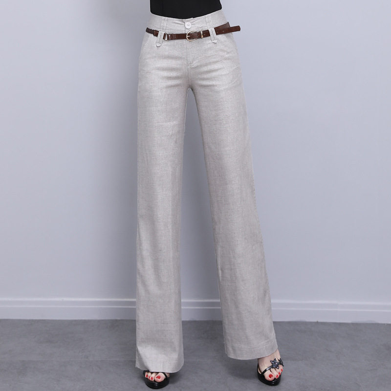 Grey Straight Barrel Pants Loose High Waist Wide Pants 2022 Spring New Tug Pants Big Size Slim Casual Long Pants