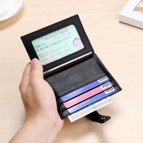 Мужской картхолдер, ультратонкие маленькие изысканные карточки для водительских прав, из натуральной кожи