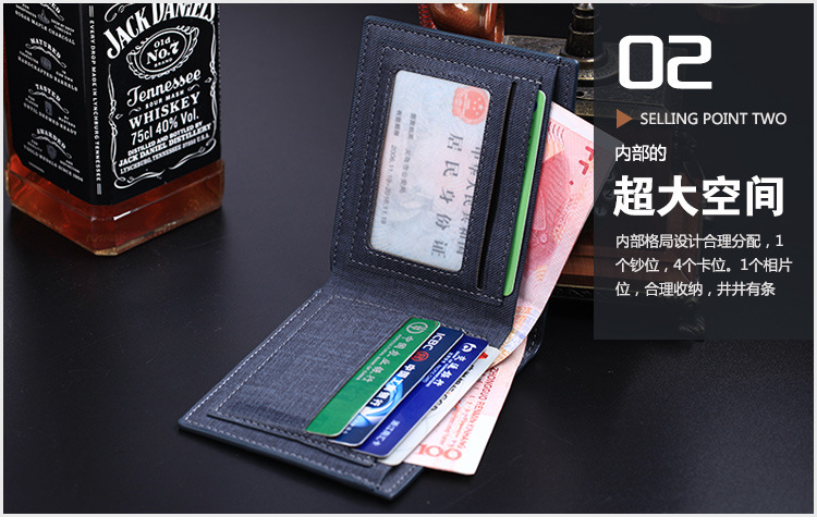 Ví nam ngắn siêu mỏng đơn giản Sinh viên Nhật Bản và Hàn Quốc Ví nhỏ nam cắt ngang thời trang thanh niên ví cá tính - Ví tiền ví mini