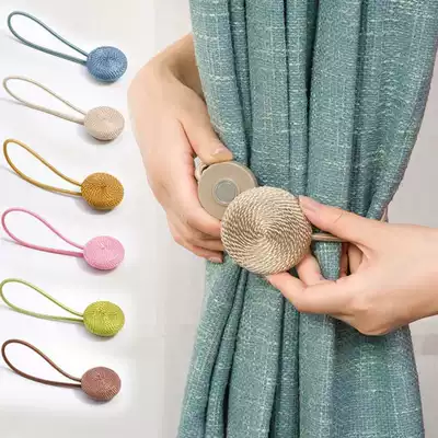 Magnetic handmade curtain straps Modern minimalist curtain hanging ball straps Hook curtain buckle rope straps creative