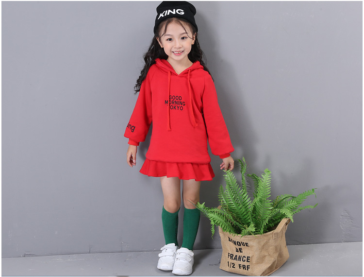 Áo len nữ bé gái đầm đầm cộng với nhung dày trẻ em công chúa nước ngoài mùa đông 2018 váy mới váy em bé