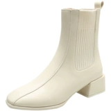 Martens, демисезонные короткие сапоги, эластичные белые ботинки, 2023, по фигуре