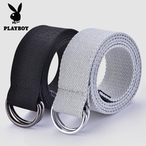 Playboy mens belt Korean version of the tide of young people students nylon braided pants with wild canvas belt