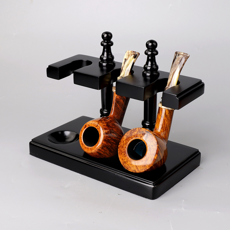 Elecampane Beech Wood Three Straight Smoke Exhaust Bucket Men Solid Wood Tobacco Fighting Accessories Metal Rod Shelf Detachable Bracket