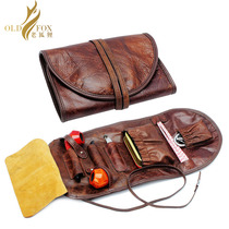 OLDFOX Old fox first layer cowhide leather bucket bag pipe bag pipe accessories multifunctional portable pipe bag