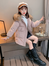 Girls winter cotton-padded jacket 2021 New Korean version of cotton-padded jacket for childrens foreign-style coat girl thickened down cotton jacket