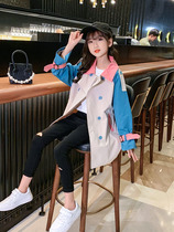 Girl autumn coat 2021 New Korean version of childrens long color windbreaker trashcoat