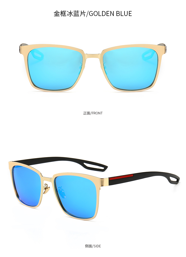 Gold Framed Ice BlueEurope and America foreign trade original single male high definition Sunglasses European station fashion drive a car Internet celebrity Sunglasses Sun glasses   men