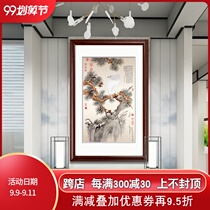 Jinwu needle 4 Silk Su embroidery finished painting living room hand embroidery decorative painting Chinese porch embroidery painting White Falcon