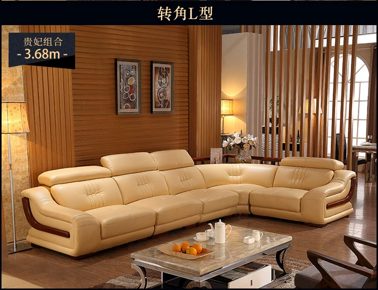 Sofa da Kaishun Ting Xuan lớp da phòng khách góc lớn căn hộ kết hợp đơn giản hiện đại sofa da hình chữ U - Ghế sô pha