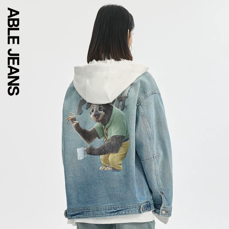 ABLE JEANS Осенняя модная кофта-худи, куртка из денима
