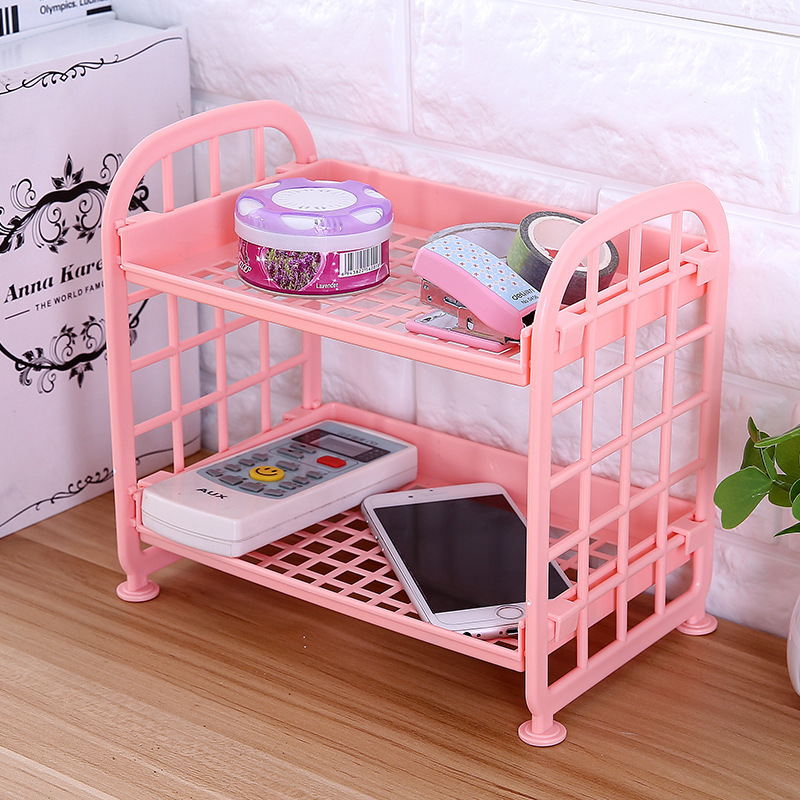 Kitchen multifunctional condenser plastic double deck cosmetics small minimal household desktop bathroom collection rack