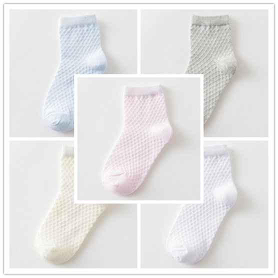 2019 cô gái Socks Xuân Sandwich bông mỏng Lưới mùa xuân trẻ em mùa hè mỏng Mens Socks ngắn thể thao mỏng.