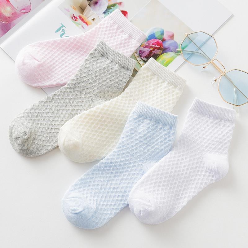 2019 cô gái Socks Xuân Sandwich bông mỏng Lưới mùa xuân trẻ em mùa hè mỏng Mens Socks ngắn thể thao mỏng.