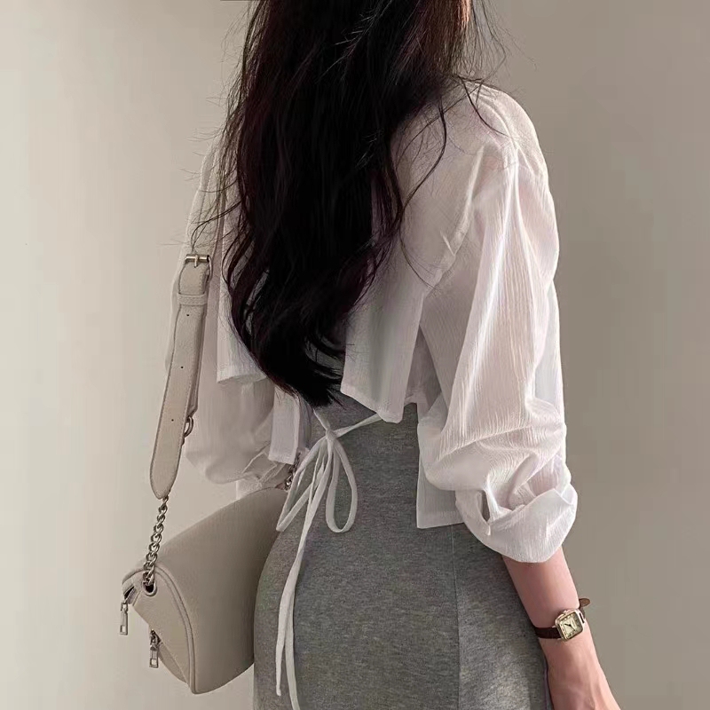 Plus Size Fat Girl Chiffon Shirt Women's Spring and Summer Back Strap Top Long-Sleeved Thin Cardigan Sun Protection Shirt Jacket Plus Size Fat Girl Chiffon Shirt Women's Spring and Summer Back Strap Top Long-Sleeved Thin Cardigan Sun Protection Shirt Jacket
