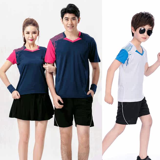 Summer children's fast-dried table tennis clothing men and women's table tennis club match clothing large code sportswear printed