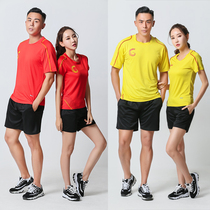 Quick-drying badminton suits men and women Summer short sleeve round neck table tennis uniforms tennis volleyball sportswear custom printing