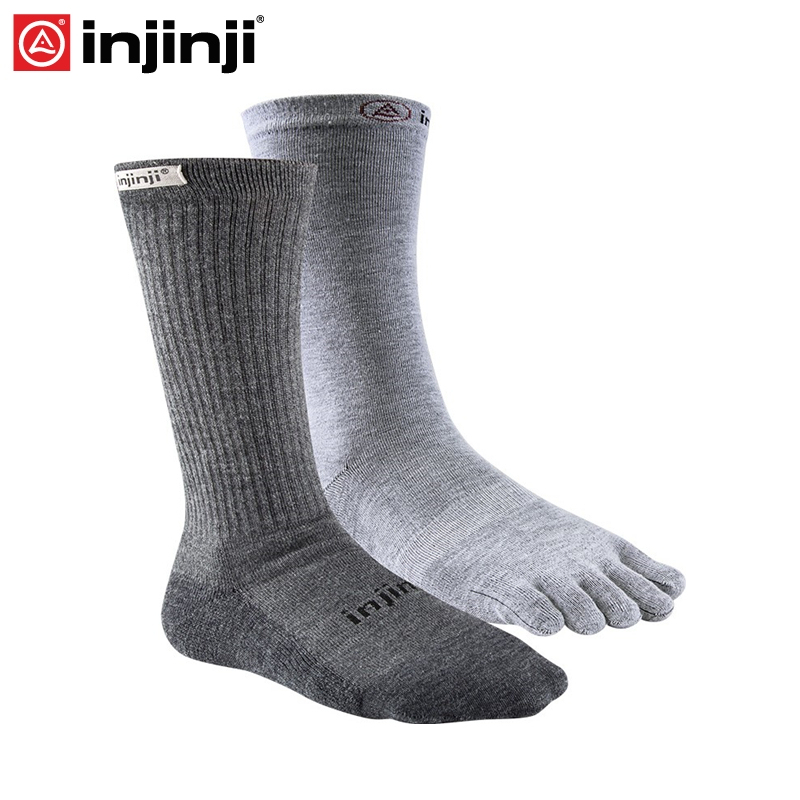 Injinji Five-Toe Socks, Long Thick Wool Outdoor Socks, Double-Layered Warm Hiking and Mountaineering Socks for Winter