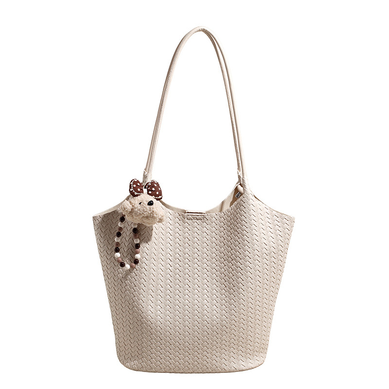 [With Inner Pouch] Large Capacity Woven Bucket Tote Bag, 2026 New Trendy Versatile Commuter Bag - Thumbnail 5