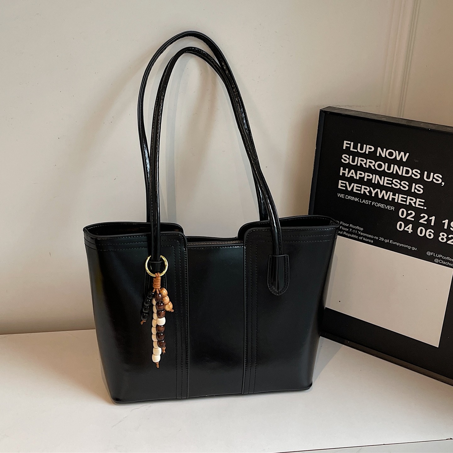 Hard Bottom Tote Bag High-End Large Capacity Shoulder Bag For School And Work 2026 New Trendy Versatile Handbag - Thumbnail 5