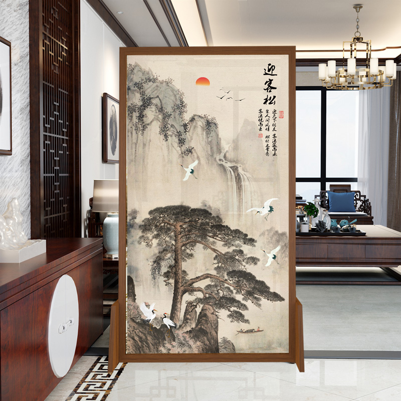 New Chinese Screen Partition Living Room Base Yarn Shelter for small family Type Bedroom Office Home Brief About modern solid wood Ginza screen