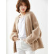 Haining sheep sheared fur all-in-one coat for women autumn and winter new short cardigan grain lamb fur coat