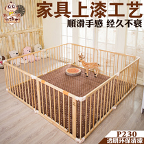 Youyolong varnish foldable childrens baby game fence Baby toddler solid wood guardrail Household safety fence