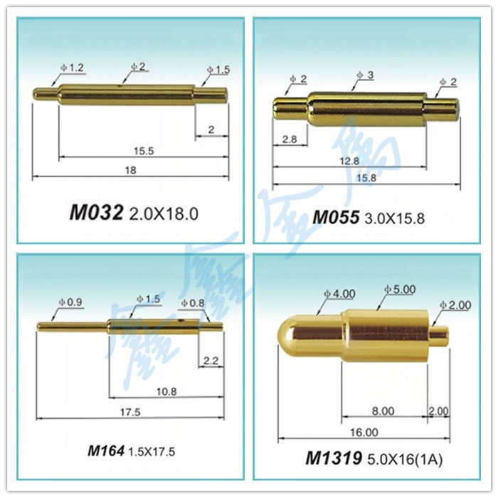 pogopin current pin charging contact pin brass gold-plated thimble connector antenna conductive pin spring pin