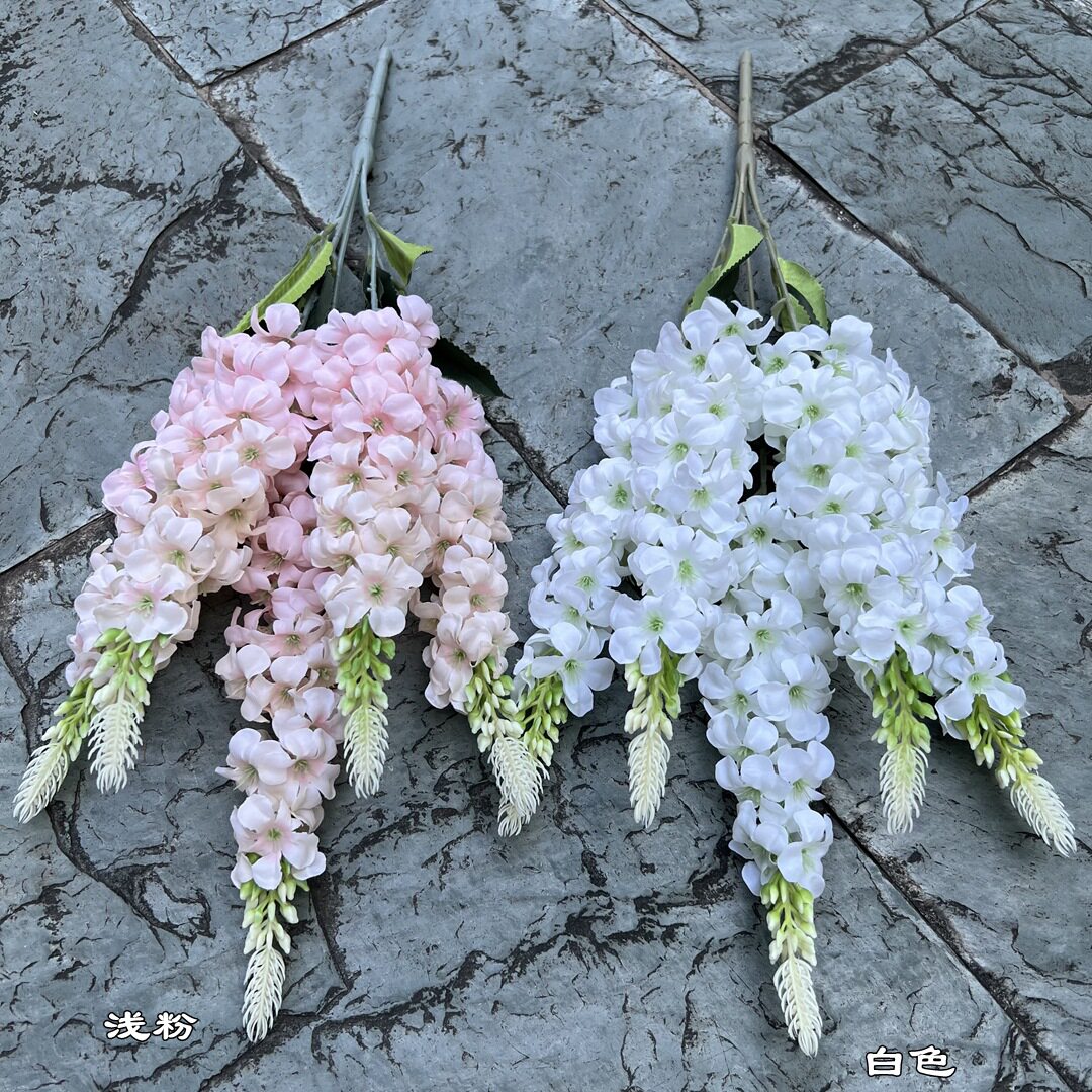 婚庆仿真花把束风信子法式5叉风信子婚礼引花排紫罗兰路引假花详情4