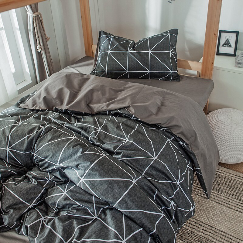 College student dormitory single bed supplies three-piece bed sheets quilt cover six four-piece cotton cotton bedding set