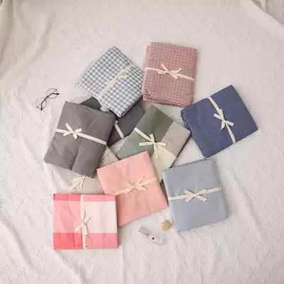 Cotton washed cotton bed Single piece cotton single dormitory 1 5 meters solid color double bed Double bed cover 2 0m bed