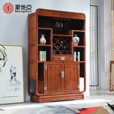 Розвуд сторона кабинет 刺猬紫檀红木红酒柜新中式花梨木展示柜实木隔断柜餐边柜餐厅酒架