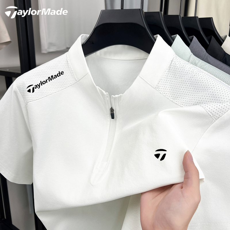 Taylormade Taylormade Golf Summer New Men's Short-Sleeved T-Shirt Stand-Up Collar Polo Shirt Quick-Drying Sports