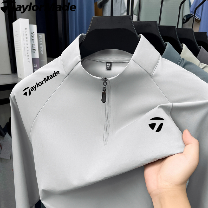 Taylormade Taylormade Golf Men's Long-Sleeved Stand-Up Collar T-Shirt Quick-Drying Outdoor Sports Style Zipper Top Taylormade Taylormade Golf Men's Long-Sleeved Stand-Up Collar T-Shirt Quick-Drying Outdoor Sports Style Zipper Top