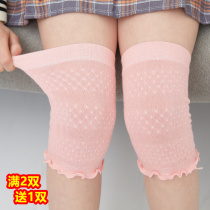 Childrens summer air-conditioned room warm knee pads girls socks 3-6-8-10 years old sports anti-drop cotton summer thin model