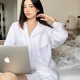 Хлопковая пижама для отдыха, комплект, банный халат, оверсайз