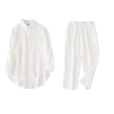 Хлопковая пижама для отдыха, комплект, банный халат, оверсайз