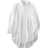 Хлопковая пижама, белая рубашка, оверсайз, французский стиль