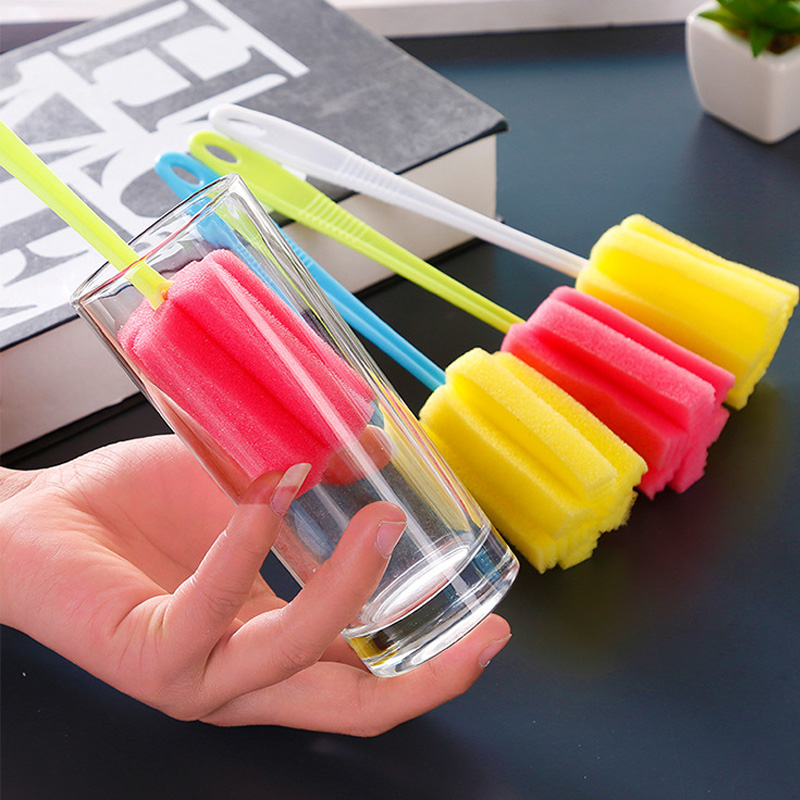 Cup brush washing cup artifact cleaning brush sponge brush glass cup milk bottle brush tea cup home long handle brush
