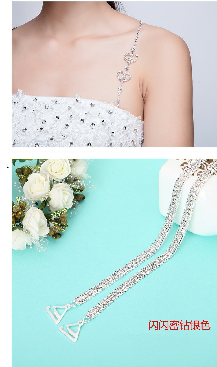 Liu Yifei trong suốt dây đeo vai rhinestone dây đeo vai đồ lót bra với nữ đeo chéo cổ vô hình chống trượt khóa chống ánh sáng dây áo lót