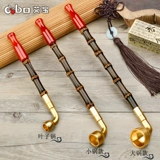 Мужская старомодная латунная бамбуковая короткая портативная курительная трубка